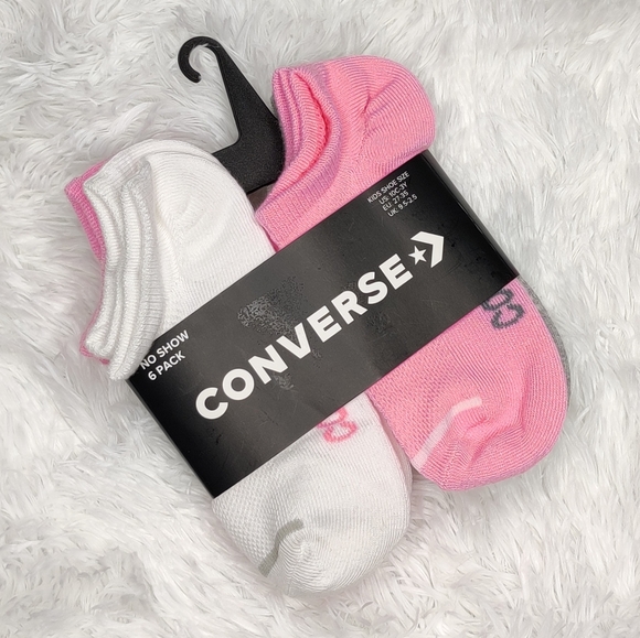CONVERSE | Girls No Show Socks 6 Pairs - Picture 2 of 5